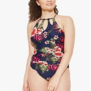 NWOT Women’s Kona Sol Keyhole Strap One Piece Swimsuit Size 14W
